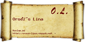 Orsós Lina névjegykártya